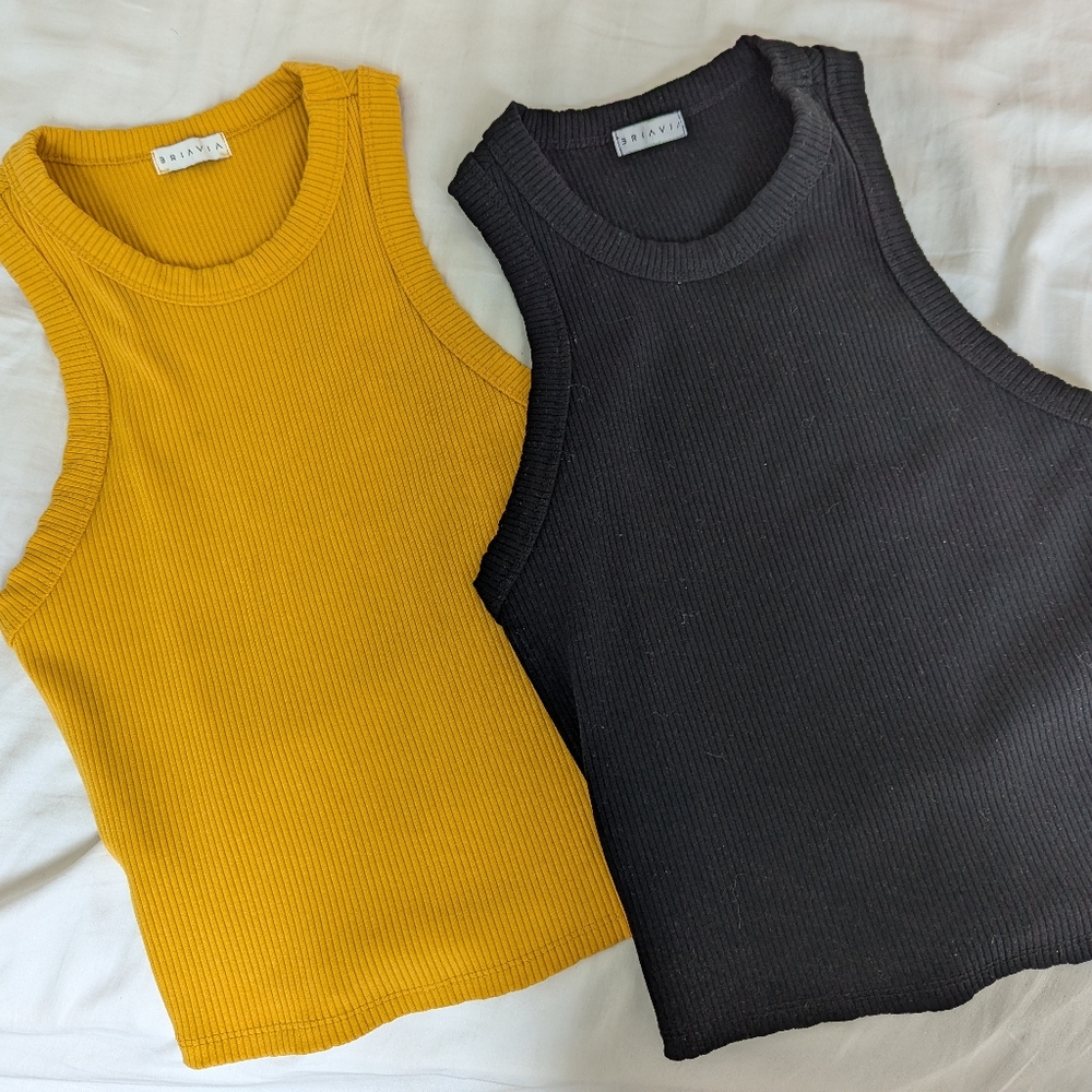 2 for 1 Bridgewater ribbed cropped racer back